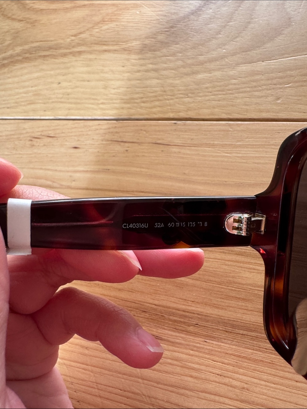 Celine Tortoiseshell Square Sunglasses with Gold Accent - Picture 4 of 7
